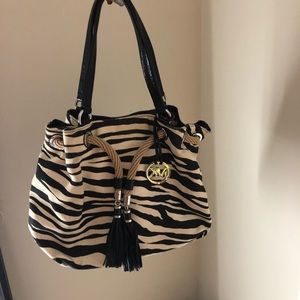 Michael Kors tassel bag w zebra print